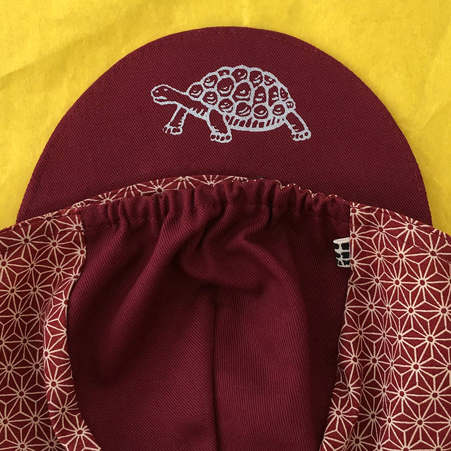 Tortoise & Hare Cycling Cap - Red Asanoha Pattern