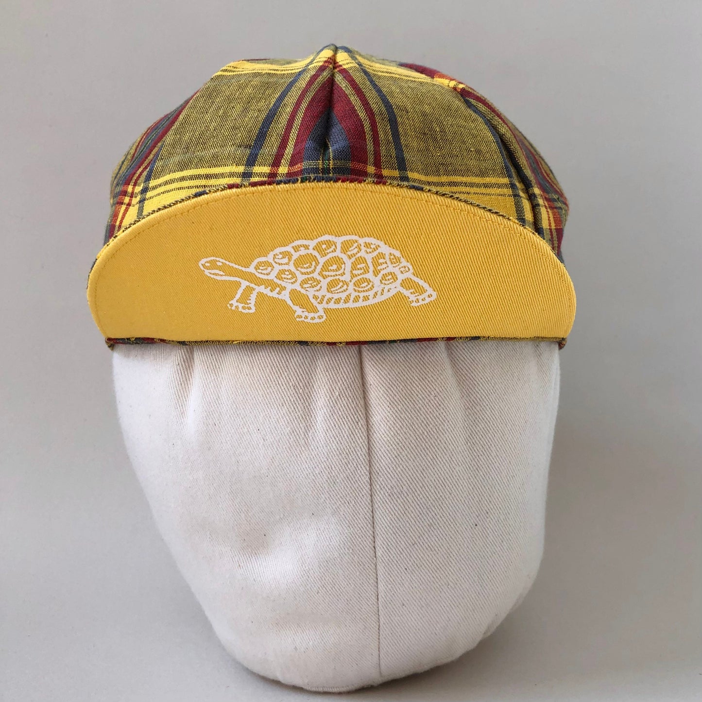 Tortoise & Hare Cycling Cap - Yellow Tartan